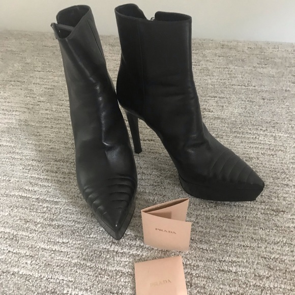 Prada Shoes - Prada Ankle Boot- authentic black stunning booties size 6.5